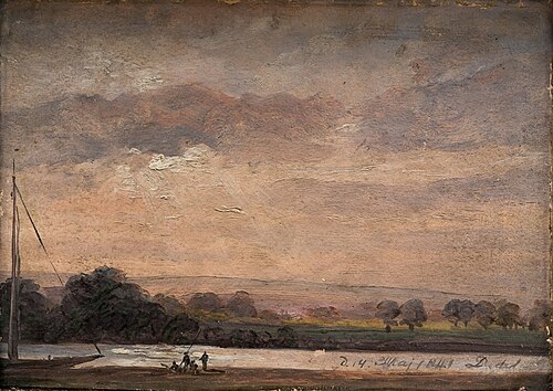 View of the Elbe, 1841, Johan Christian Dahl