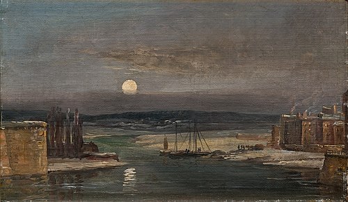 The Elbe in Moonlight, 1841, Johan Christian Dahl