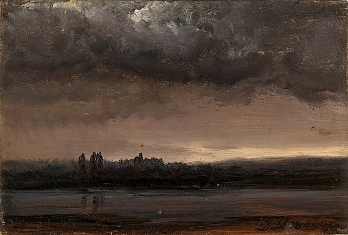 Cloud Study over the Elbe, 1843, Johan Christian Dahl