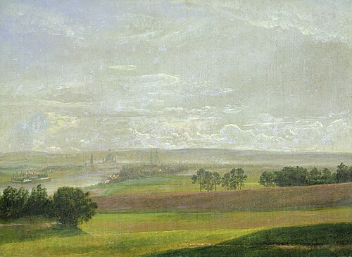 Dresden Seen from the Hills above the Waldschlösschen, , Johan Christian Dahl