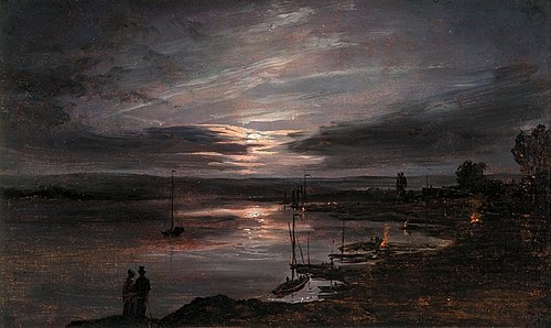 The Elbe in Moonlight, , Johan Christian Dahl
