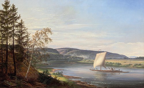 View of the Elbe from Coselschen Garten near Dresden, 1822, Johan Christian Dahl