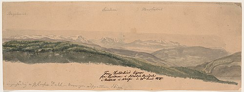 Fra Koldekind ligeop fra Lundene i Norde Oure dal i Valdres i Norge, 1830, Johan Christian Dahl
