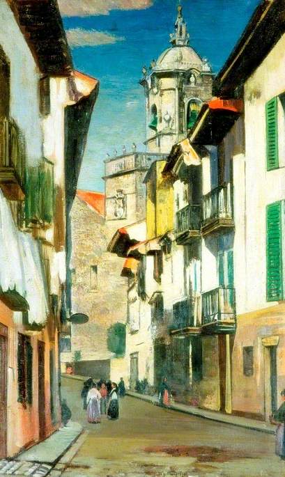 A Street in Fuenterrabía, 1908, William York Macgregor