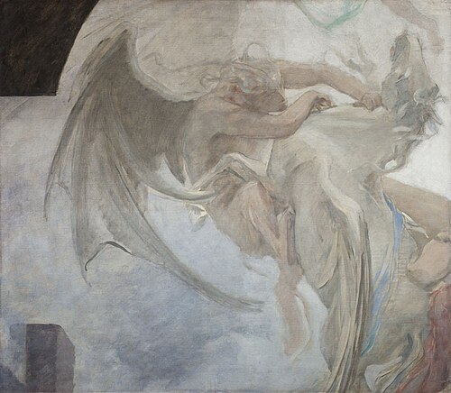 Fragment of a Painting from the Triptych Life, Love, Hatred and Death, 1889, Maxmilián Pirner