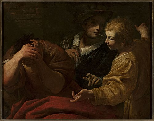 Joseph explaining dreams at the Pharaoh’s court, , Giovanni Antonio Burrini
