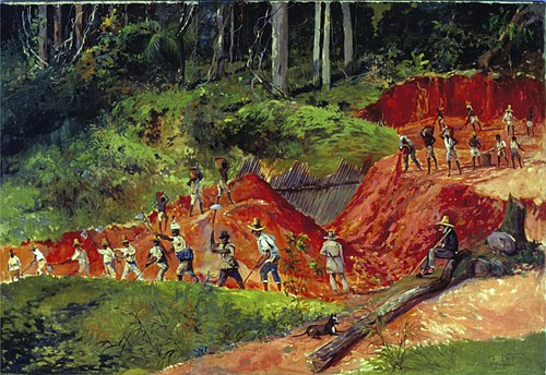 Construção de Açude - Fazenda Cachoeira - Campinas, 1921, Alfredo Norfini