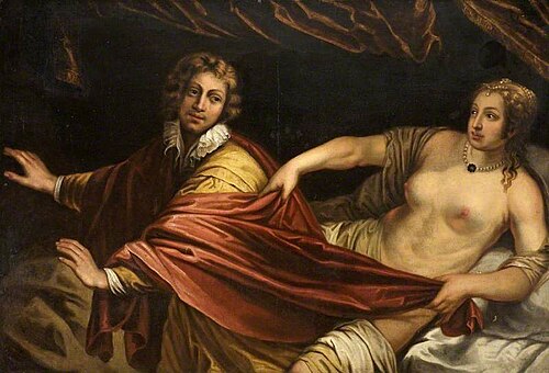 Bed Chamber with a Man and a Woman (Joseph and Potiphar's Wife), , Benedetto Gennari le Jeune
