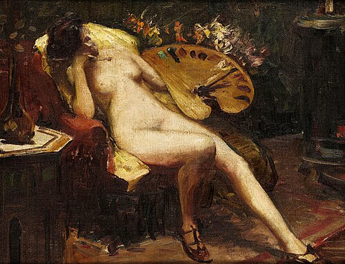 Model resting, 1911, Arthur Timótheo da Costa