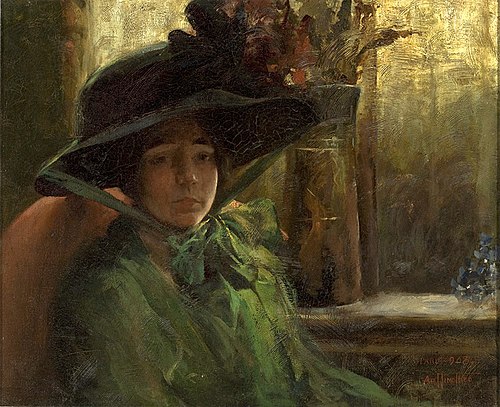 Lady in Green, 1908, Arthur Timótheo da Costa