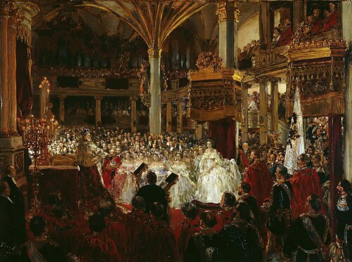 The Coronation of William I at Königsberg in 1861, 1861, Adolph von Menzel