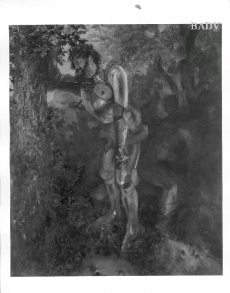 Verwundeter Ritter im Wald, 1875, Adolph von Menzel