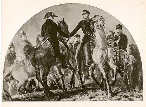 meeting of Blücher and Wellington, 1858, Adolph von Menzel