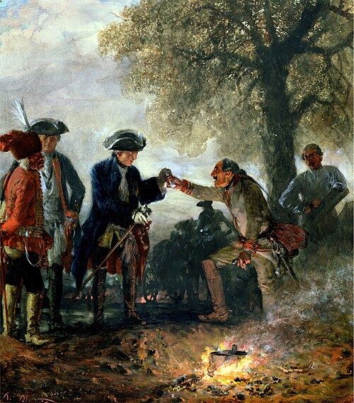 Frederick the Great with Zieten at the Camp, 1852, Adolph von Menzel