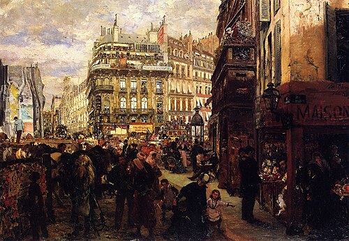 Weekday in Paris, 1869, Adolph von Menzel