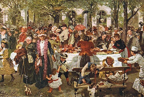 Feinbäckerei im Kurpark zu Kissingen, 1893, Adolph von Menzel