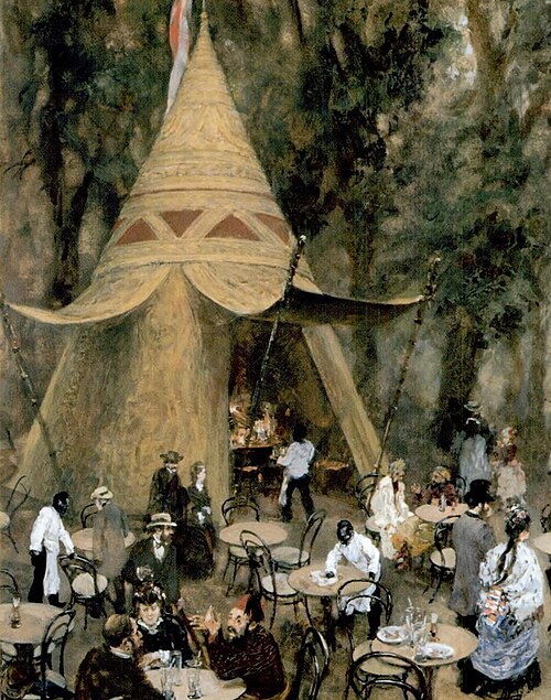 Indianer-Café auf der Wiener Weltausstellung, 1873, Adolph von Menzel