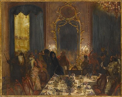 Maskensouper, 1855, Adolph von Menzel
