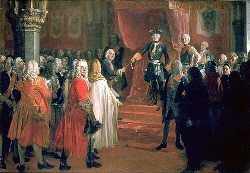 Huldigung der Stände Schlesiens zu Breslau im Jahre 1741, 1855, Adolph von Menzel