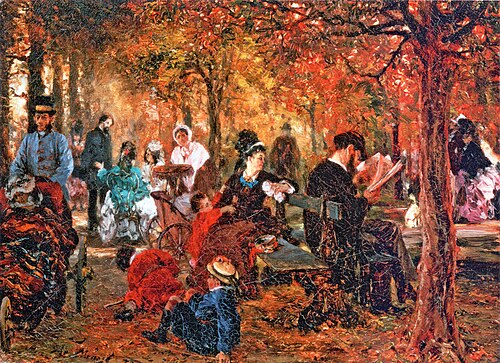 Im Jardin du Luxembourg, 1876, Adolph von Menzel