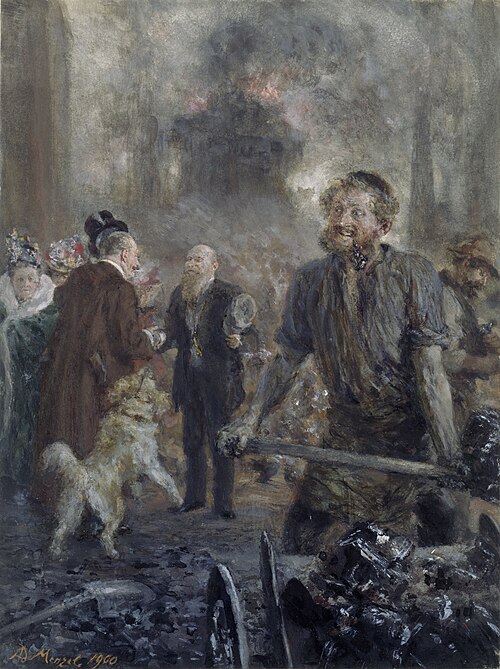 Besuch im Eisenwalzwerk, 1900, Adolph von Menzel