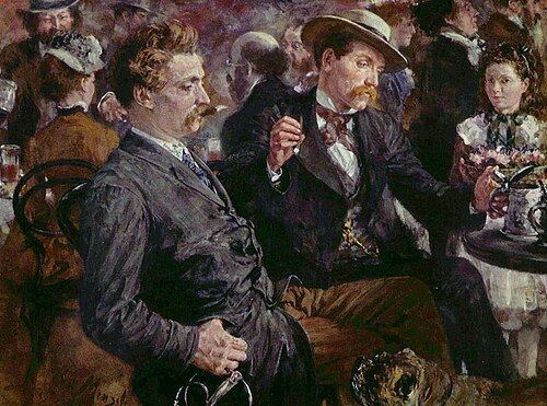At the beer garden, 1883, Adolph von Menzel