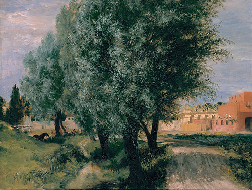Building Site with Willows, 1846, Adolph von Menzel