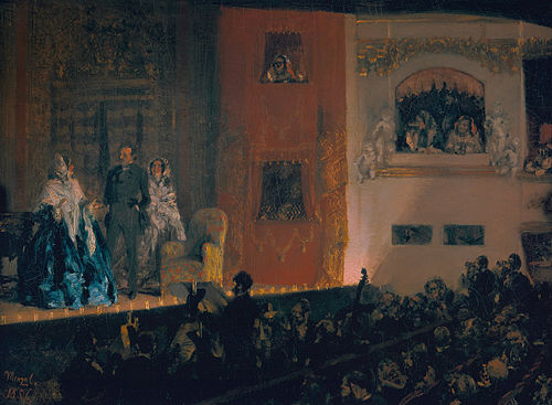 The Théâtre du Gymnase, 1856, Adolph von Menzel