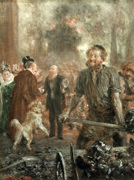 Visiting an Iron Rolling Mill, 1872, Adolph von Menzel