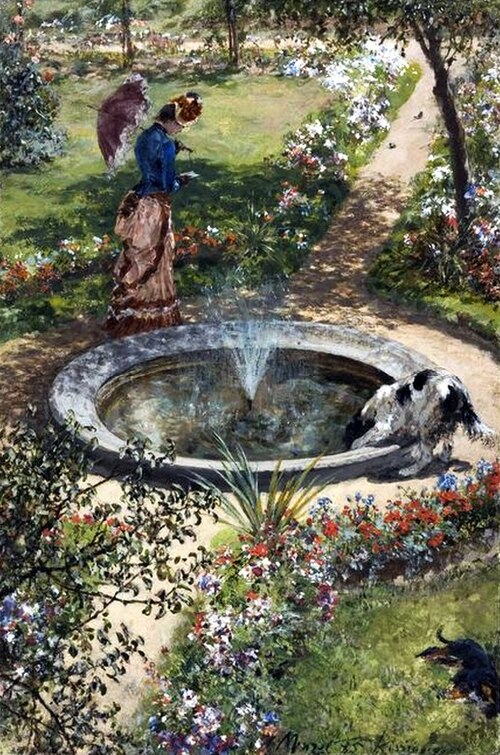 Garden in Kissingen, 1885, Adolph von Menzel