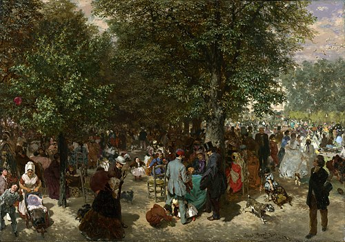Afternoon in the Tuileries Gardens, 1867, Adolph von Menzel
