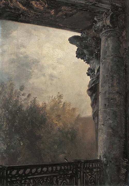Blick vom Balkon des Berliner Schlosses, 1863, Adolph von Menzel