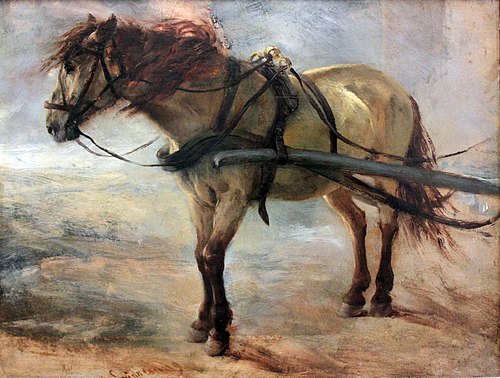 Carthorse, 1844, Adolph von Menzel