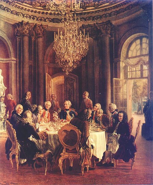 King Frederick II's Roundtable at Sanssouci, 1850, Adolph von Menzel