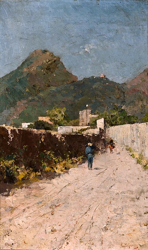 A road in Italy, 1890, Beniamino Parlagreco