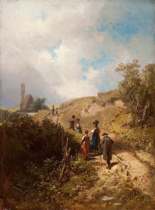 The Path to the Church, 1862, Carl Spitzweg