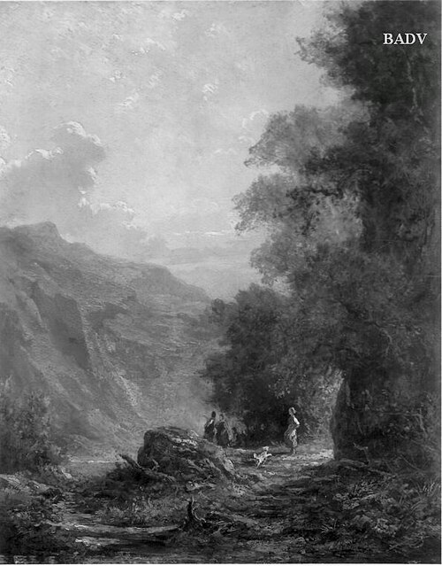 valley of a river with figures, 1854, Carl Spitzweg