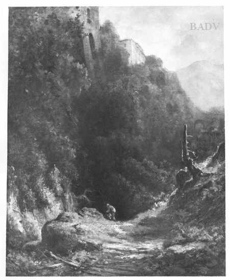 Landscape with wandering monk, 1854, Carl Spitzweg