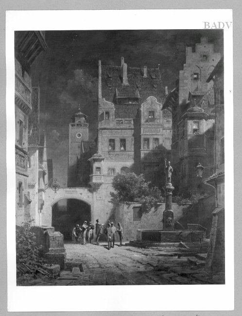 Serenade bei Nacht: Städtchen, 1854, Carl Spitzweg