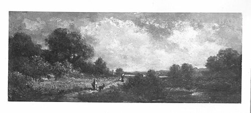 Landscape with girl +goat, 1854, Carl Spitzweg