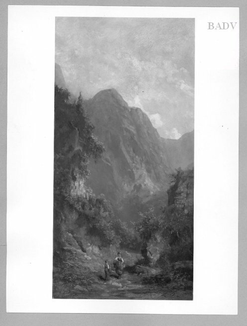 Mountain path with boy and girl, 1854, Carl Spitzweg