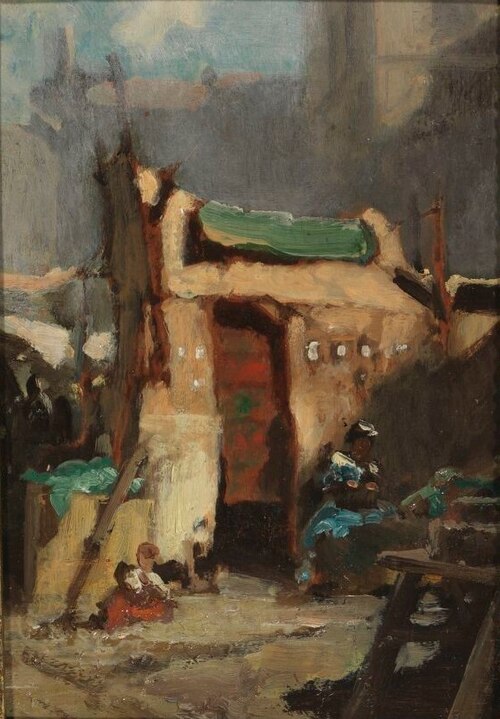 Munich Tandlmarkt, 1854, Carl Spitzweg
