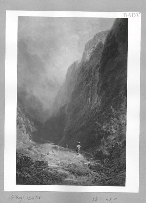 Berglandschaft mit Sennerin, 1833, Carl Spitzweg