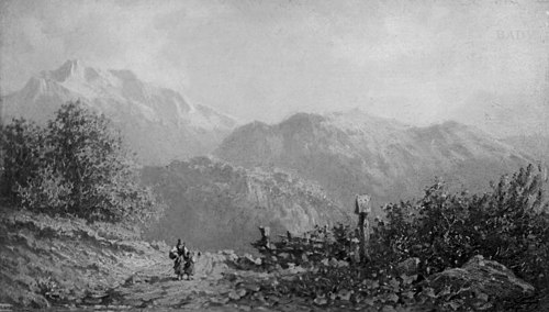 Mountain-landscape with two girls, 1833, Carl Spitzweg