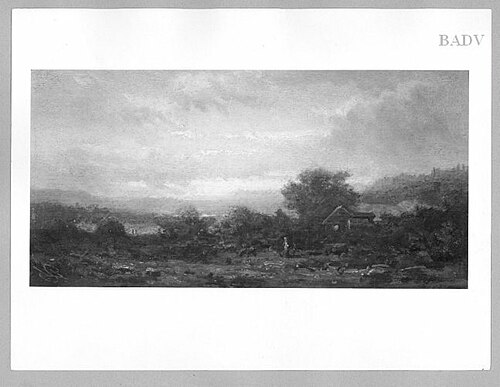 Landscape with brook at sunset, 1833, Carl Spitzweg