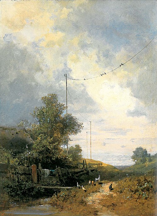 Die Schwalben (Telegraph), , Carl Spitzweg