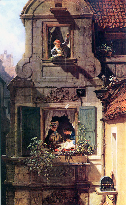 La Lettre d'amour interceptée, 1860, Carl Spitzweg