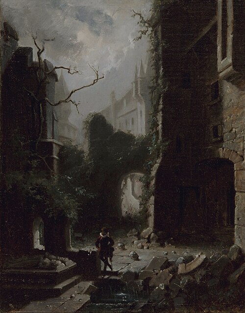 Moonlit Scene with Castle Ruins, 1850, Carl Spitzweg