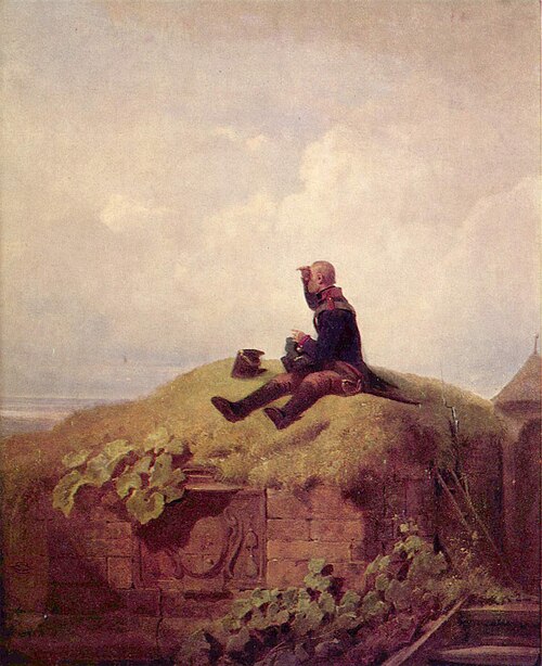 Es war einmal (Der strickende Vorposten), 1850, Carl Spitzweg