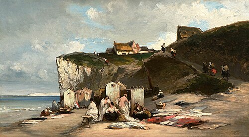 Woman bath in Dieppe II, 1867, Carl Spitzweg